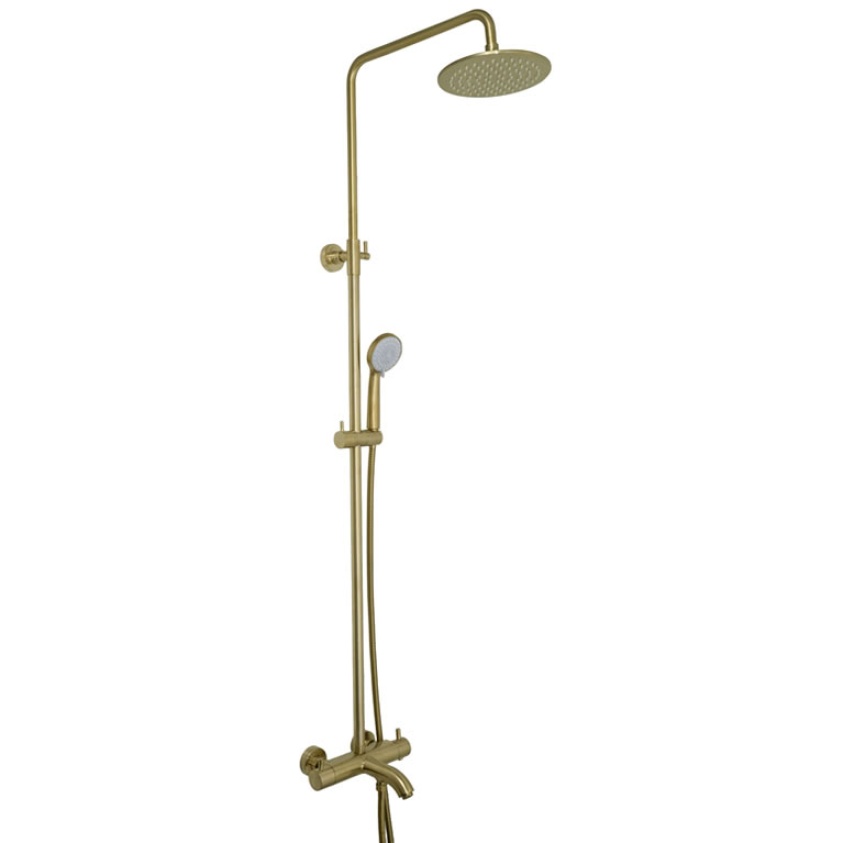 Cutout image of JTP Vos Brushed Brass Thermostatic Shower Bath Column